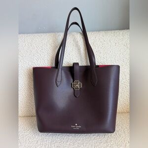 Kate Spade Dark Brown Tote with Pink Accents